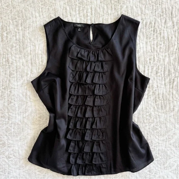 NWOT Talbot’s 100% Cotton Ruffle Blouse 🖤 - Picture 2 of 7
